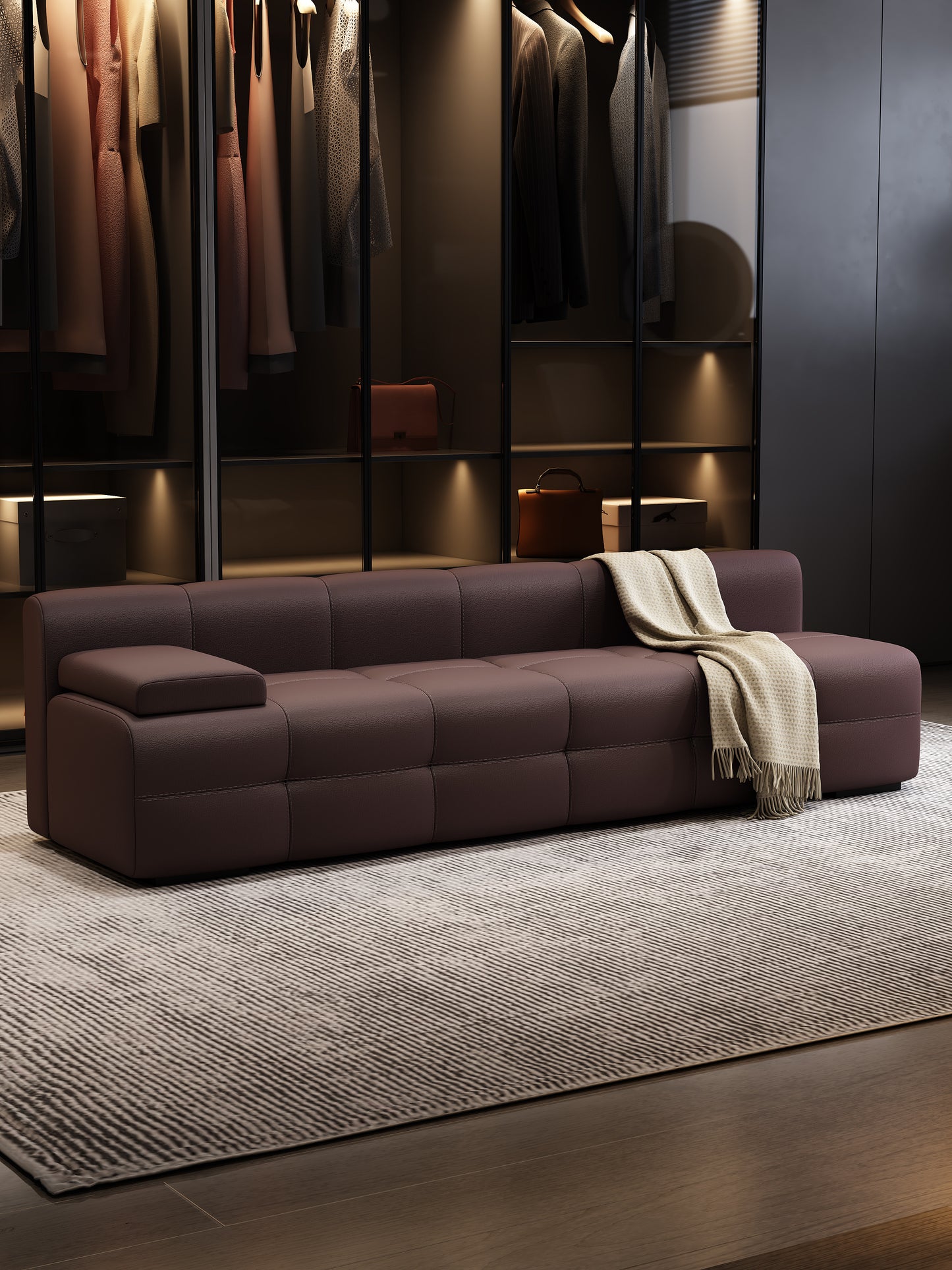 Modular Cat Scratch Resistant Leather Sofa