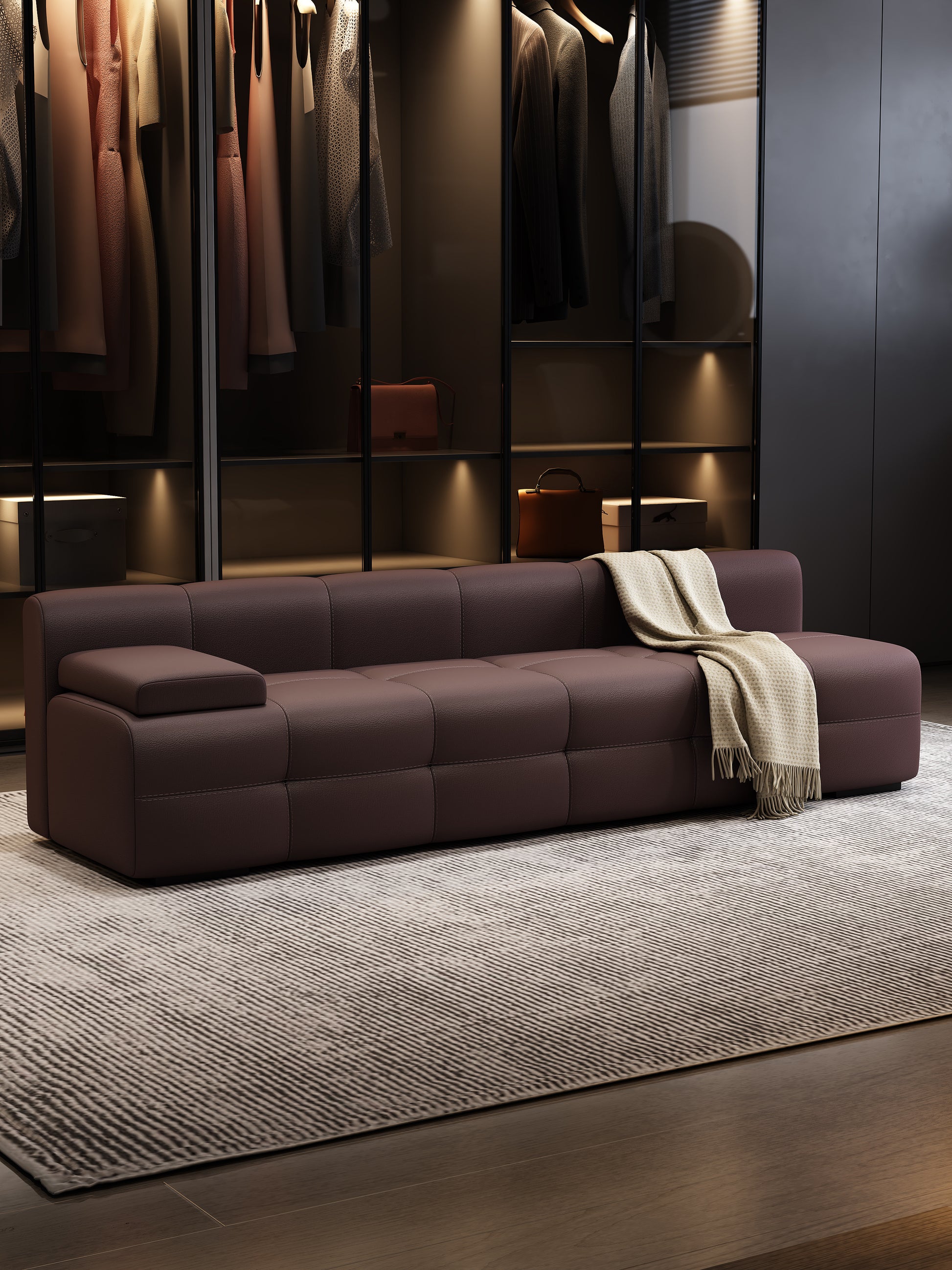 Modular Cat Scratch Resistant Leather Sofa