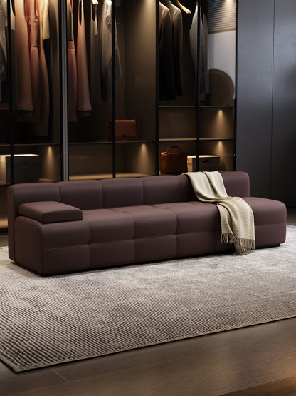 Modular Cat Scratch Resistant Leather Sofa