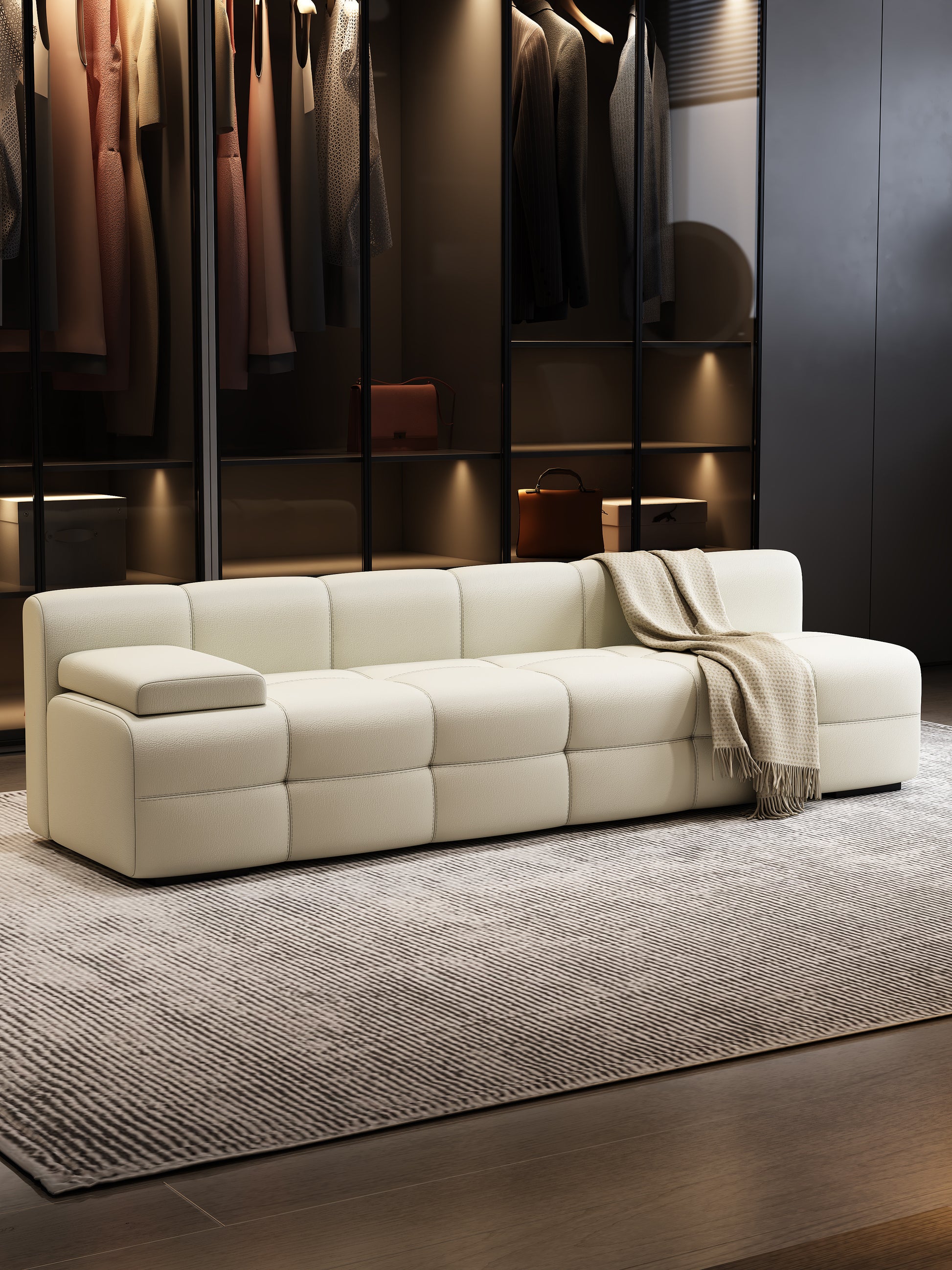 Modular Cat Scratch Resistant Leather Sofa