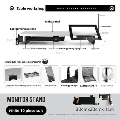 Modular Monitor Stand Desk with Storage