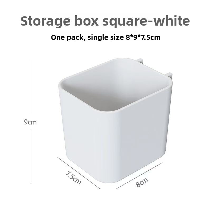 Modular Perforated Wall Storage Organizer with Hooks and Boxes