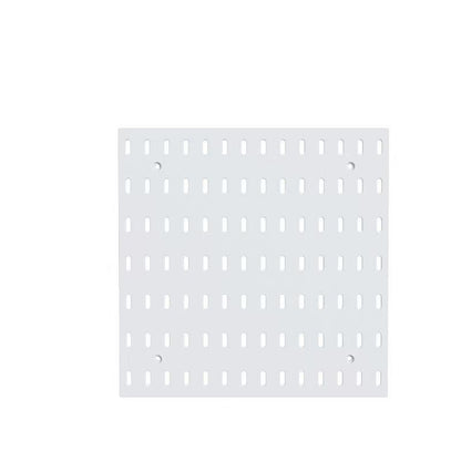 Modular Perforated Wall Storage Organizer with Hooks and Boxes