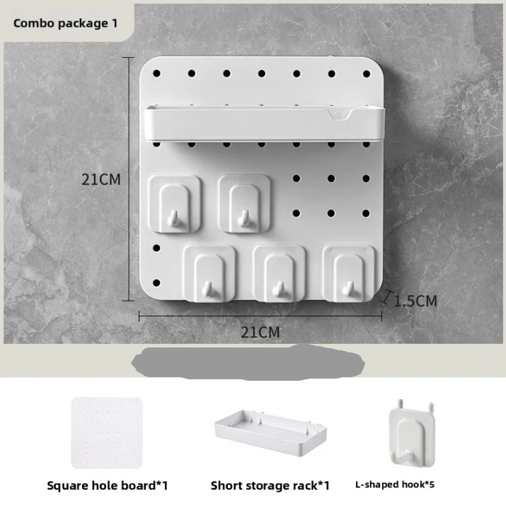 Modular Punch-Free Wall Storage Board Set