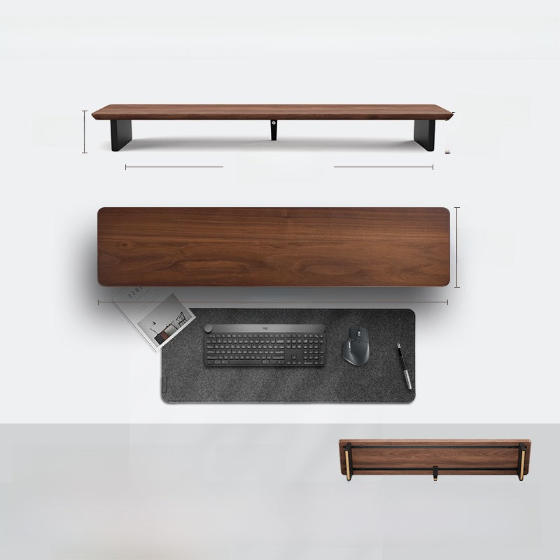 Modular Solid Wood Monitor Riser Stand with Accessory Compatibility