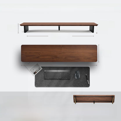 Modular Solid Wood Monitor Riser Stand with Accessory Compatibility