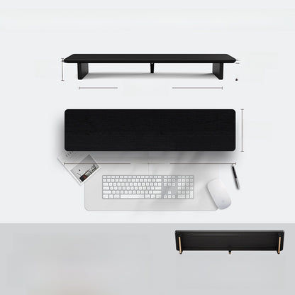 Modular Solid Wood Monitor Riser Stand with Accessory Compatibility