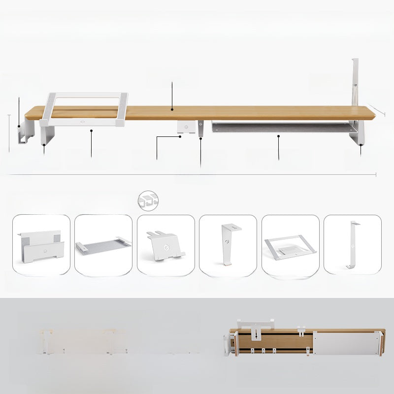 Modular Solid Wood Monitor Riser Stand with Accessory Compatibility