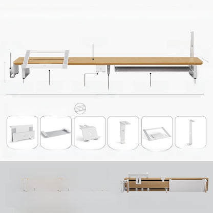Modular Solid Wood Monitor Riser Stand with Accessory Compatibility