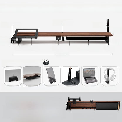 Modular Solid Wood Monitor Riser Stand with Accessory Compatibility