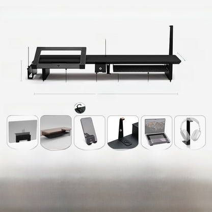 Modular Solid Wood Monitor Riser Stand with Accessory Compatibility