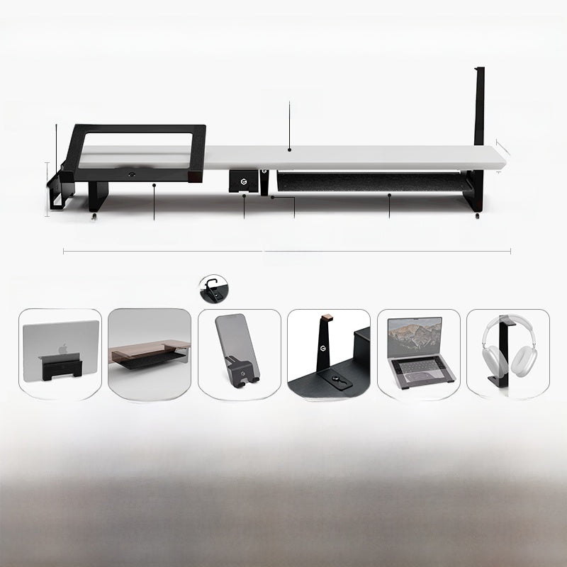 Modular Solid Wood Monitor Riser Stand with Accessory Compatibility