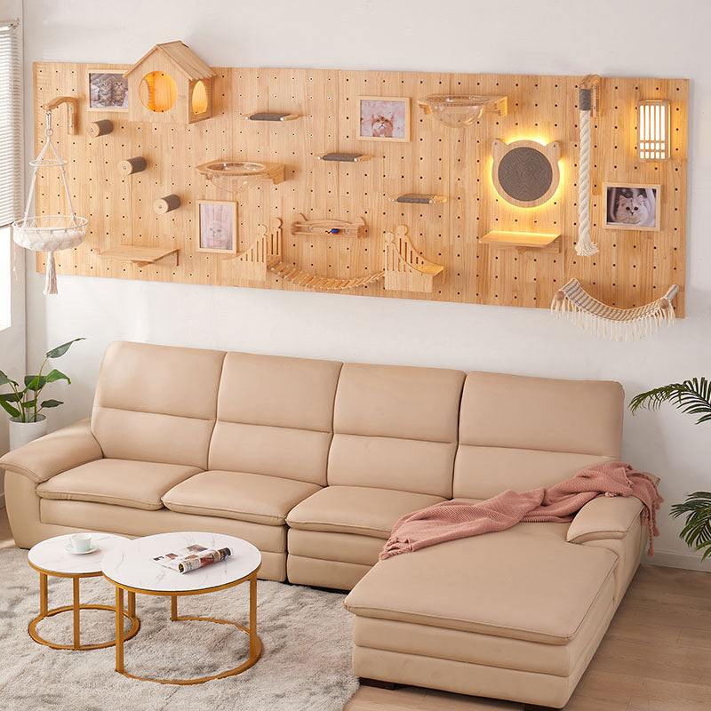 Modular Wall-Mounted Cat Climbing Tree with Perch