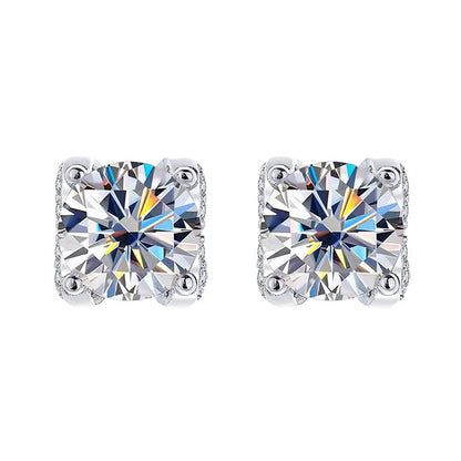 Moissanite Cow Head Stud Earrings