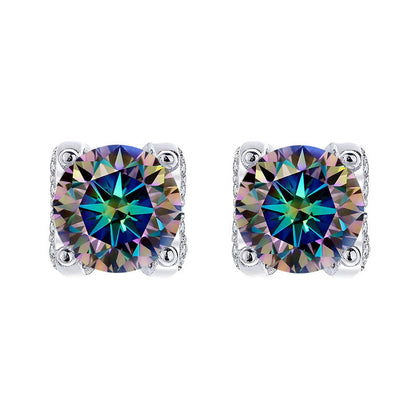 Moissanite Cow Head Stud Earrings