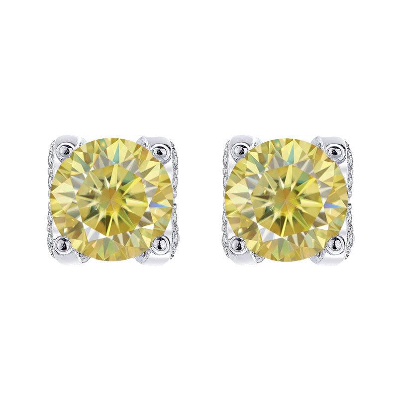Moissanite Cow Head Stud Earrings