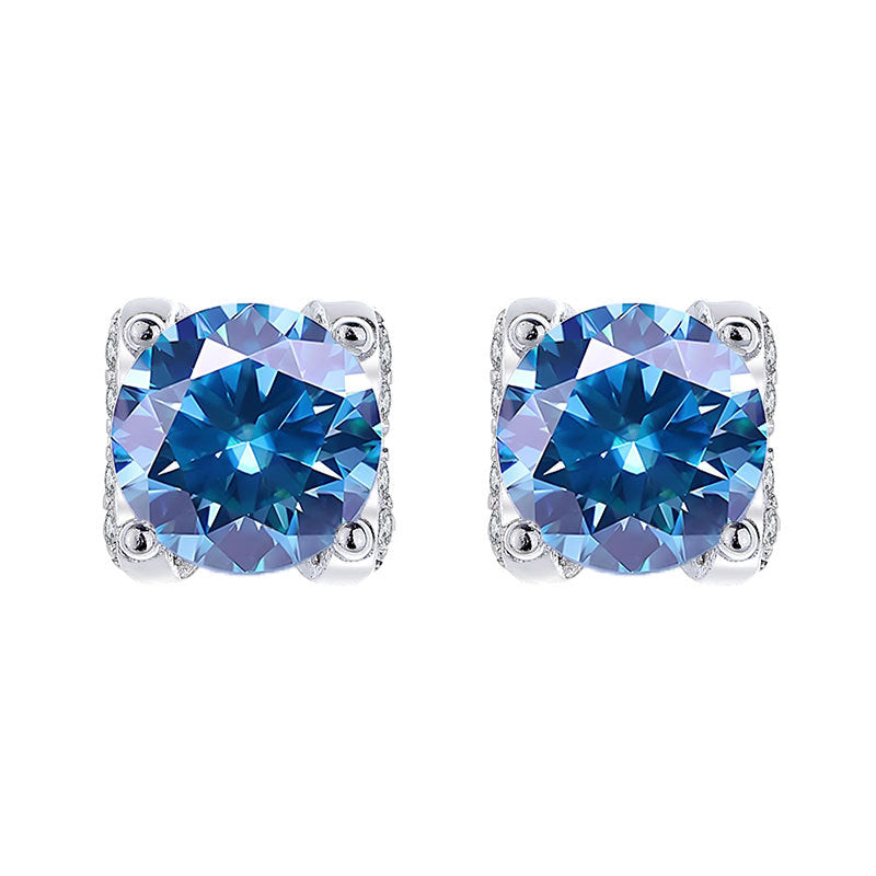 Moissanite Cow Head Stud Earrings