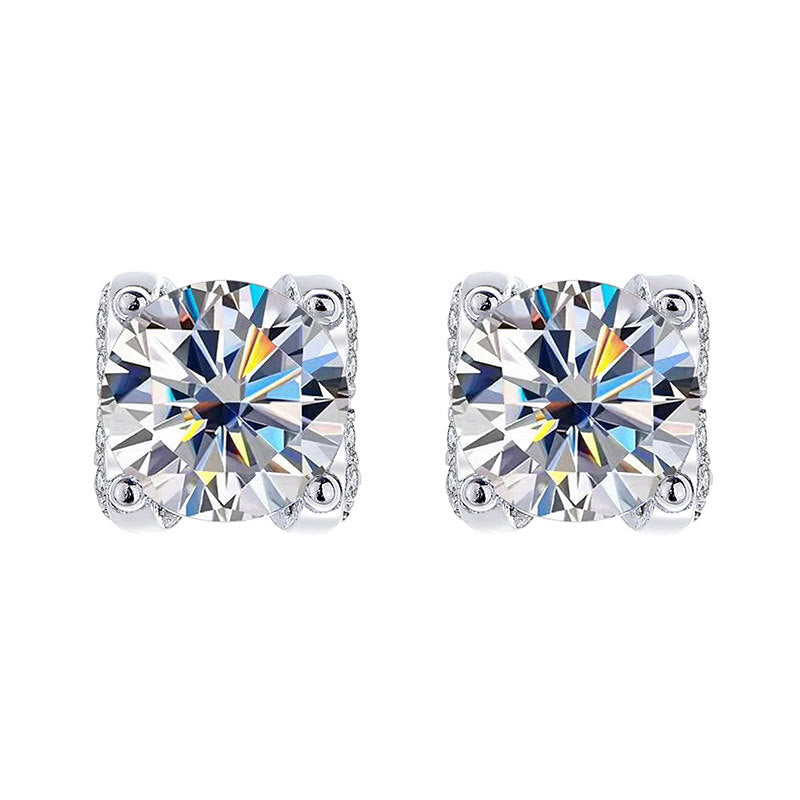 Moissanite Cow Head Stud Earrings