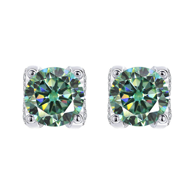 Moissanite Cow Head Stud Earrings
