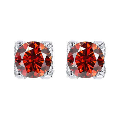 Moissanite Cow Head Stud Earrings