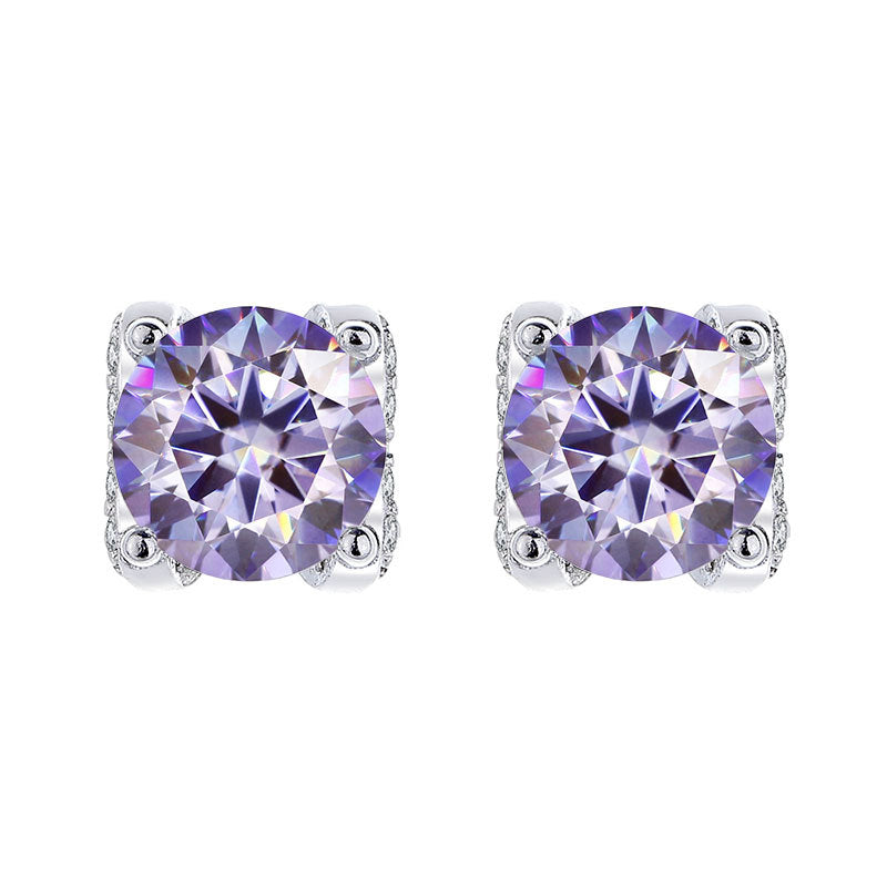 Moissanite Cow Head Stud Earrings