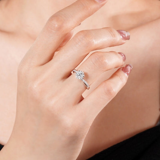 Moissanite engagement ring