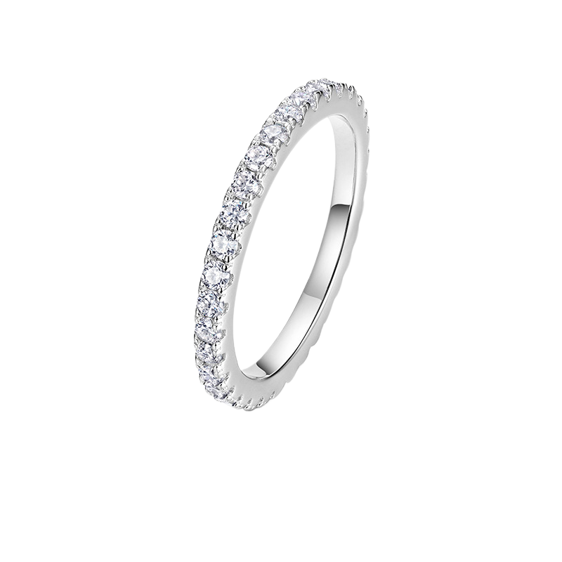 Moissanite Geometric Silver Ring
