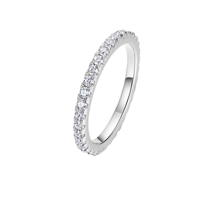 Moissanite Geometric Silver Ring