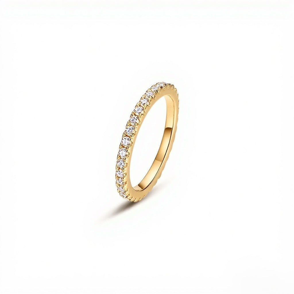 Moissanite Geometric Silver Ring