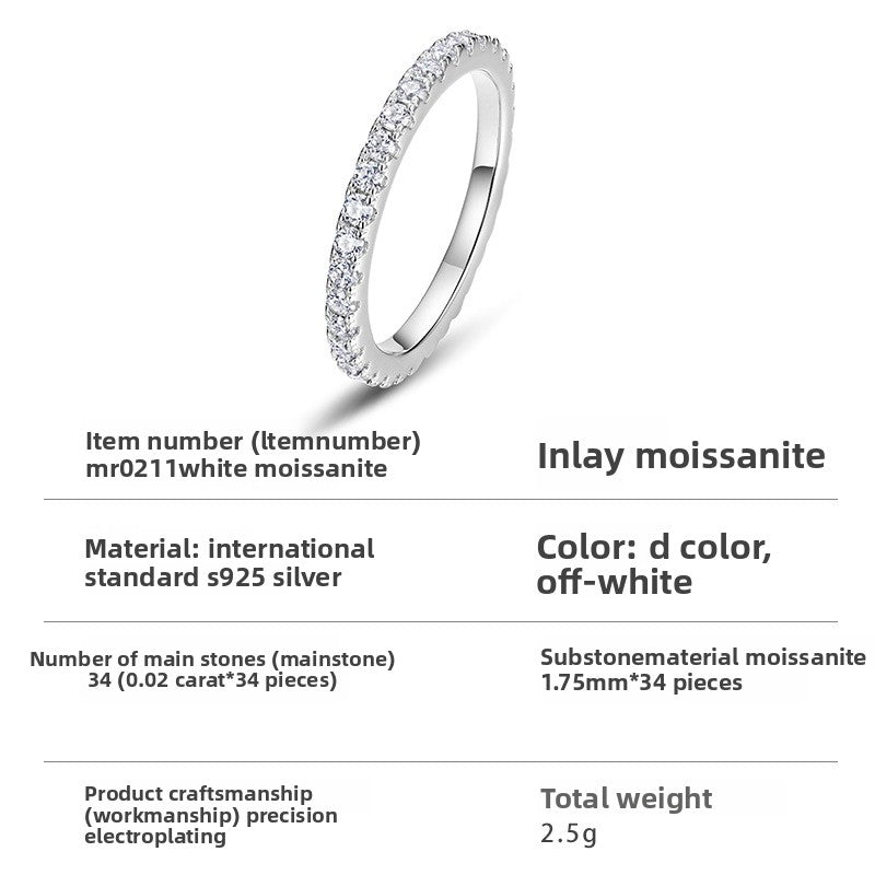 Moissanite Geometric Silver Ring