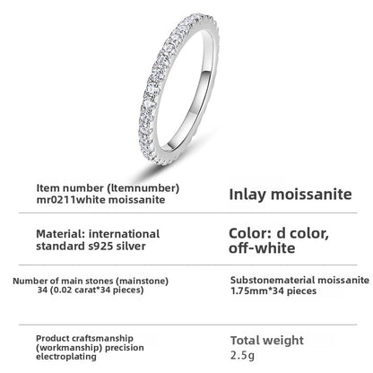 Moissanite Geometric Silver Ring