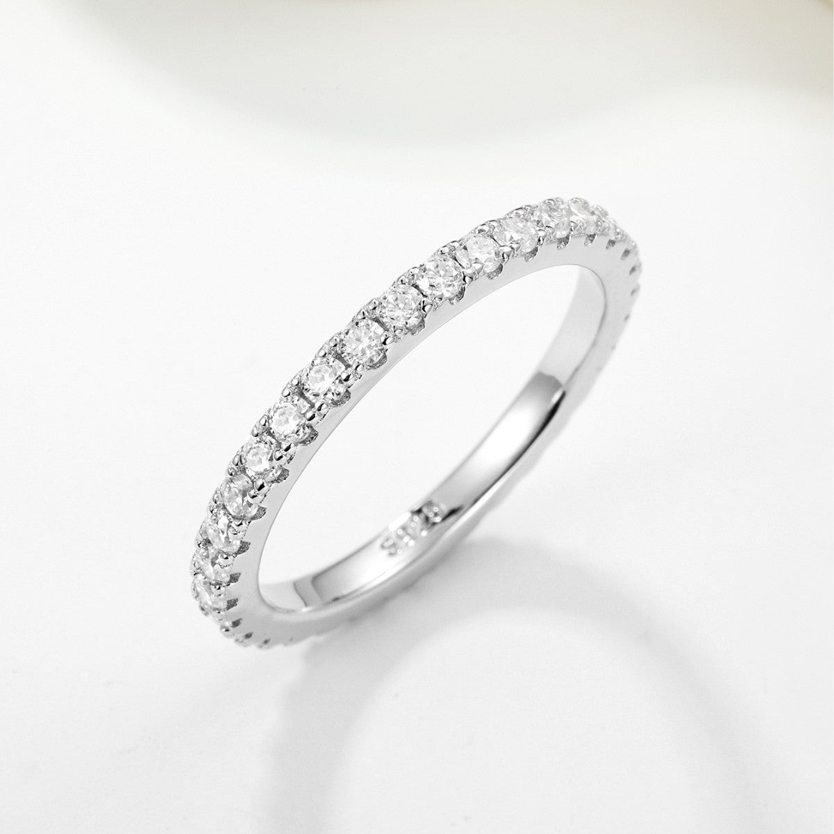 Moissanite Geometric Silver Ring
