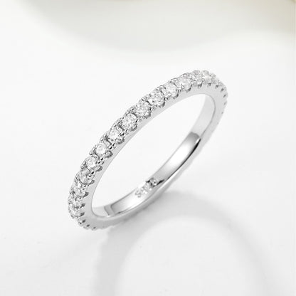 Moissanite Geometric Silver Ring