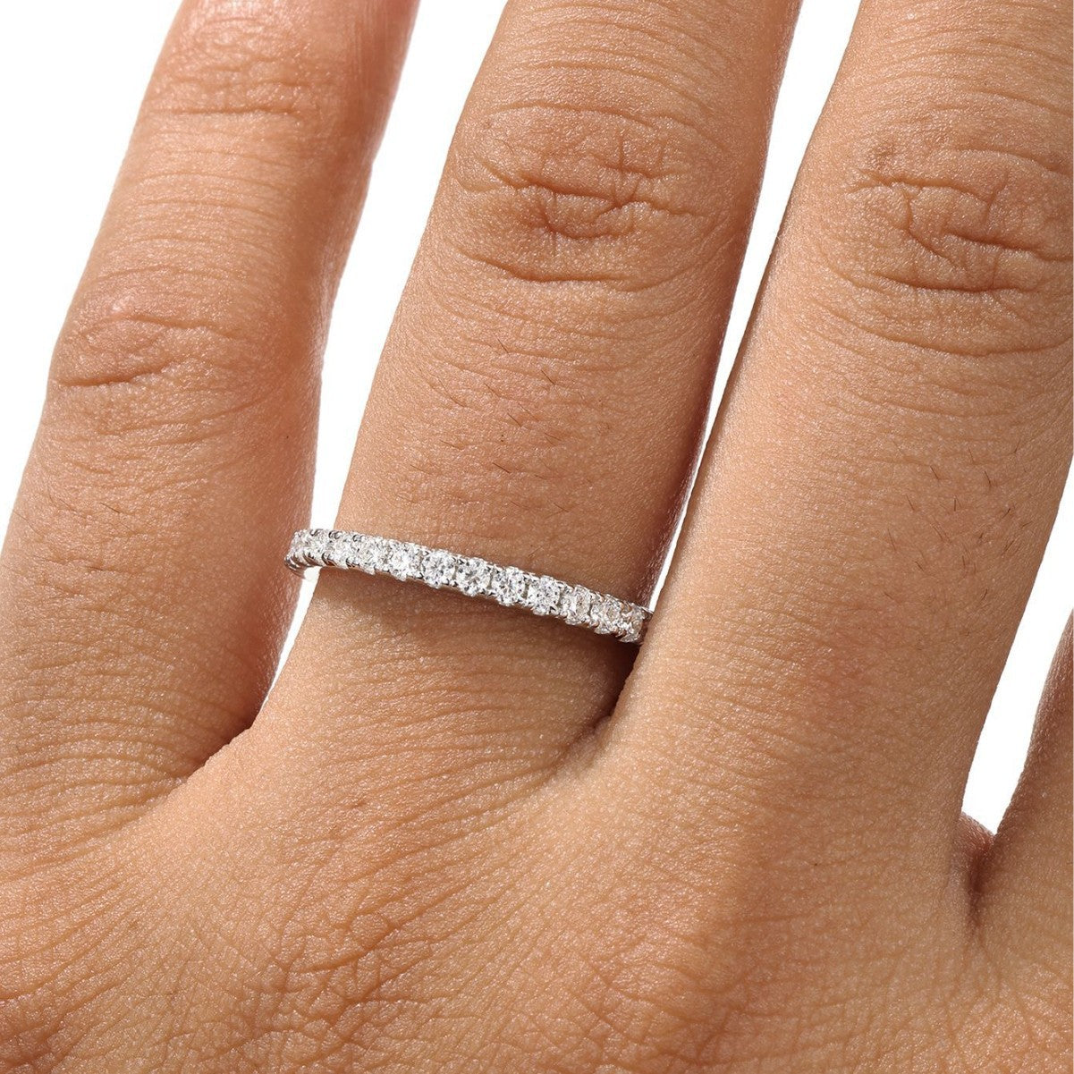 Moissanite Geometric Silver Ring