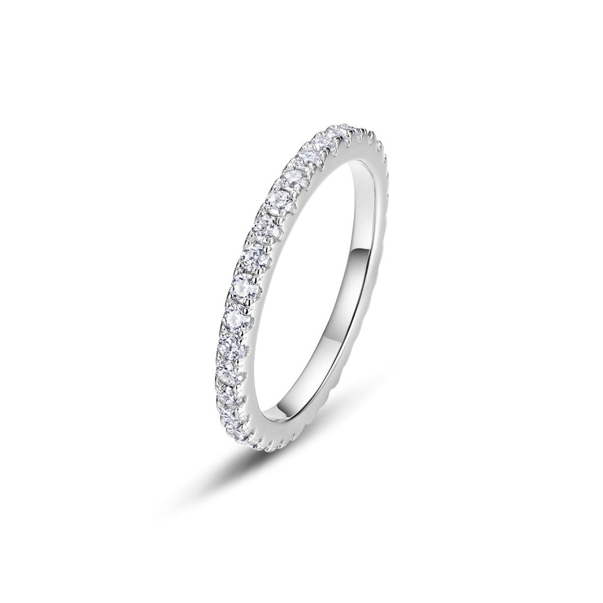 Moissanite Geometric Silver Ring