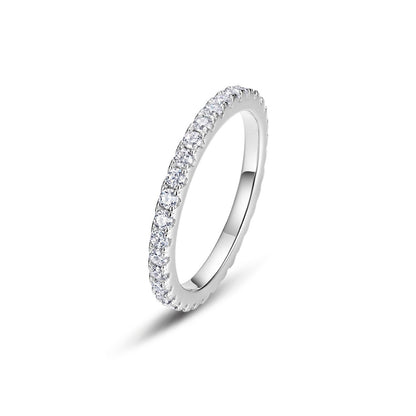 Moissanite Geometric Silver Ring