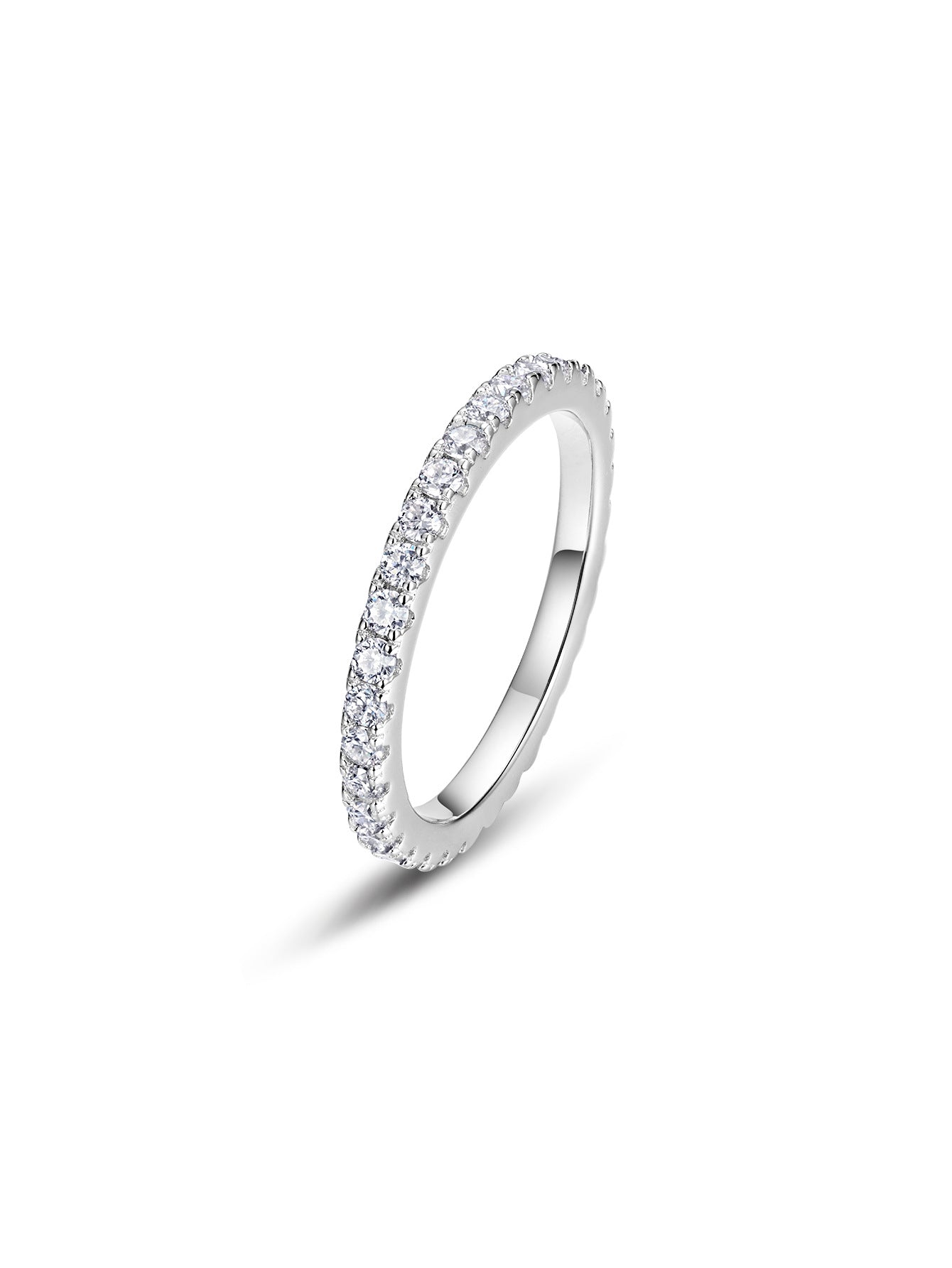 Moissanite Geometric Silver Ring