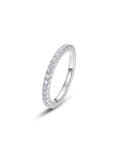 Moissanite Geometric Silver Ring