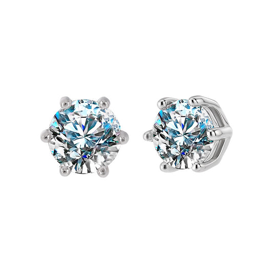 Moissanite Magnetic Ear Clip Sterling