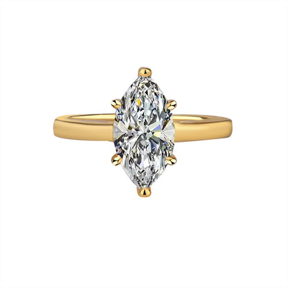 Moissanite Marquise Silver Ring for Women