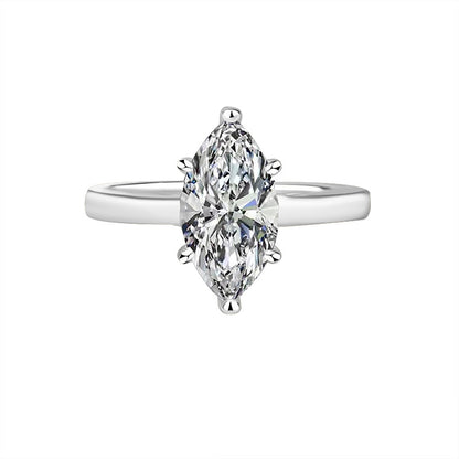 Moissanite Marquise Silver Ring for Women