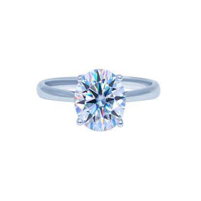 Moissanite Oval Ring Sterling Silver Plated