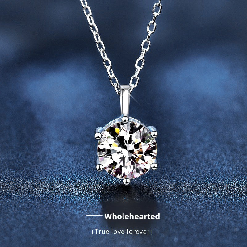 Moissanite silver necklace