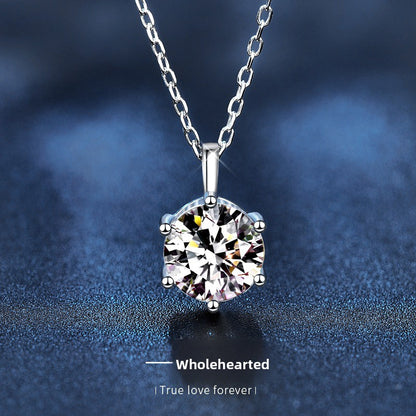 Moissanite silver necklace