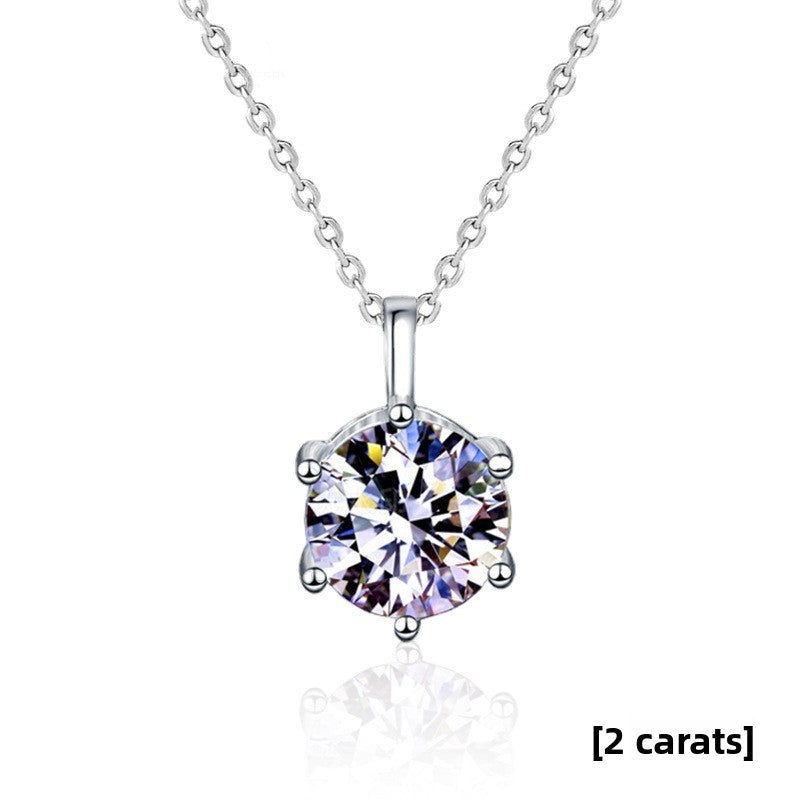 Moissanite silver necklace