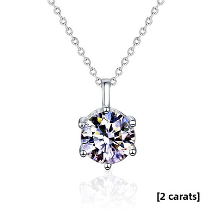 Moissanite silver necklace