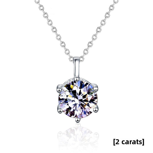 Moissanite silver necklace