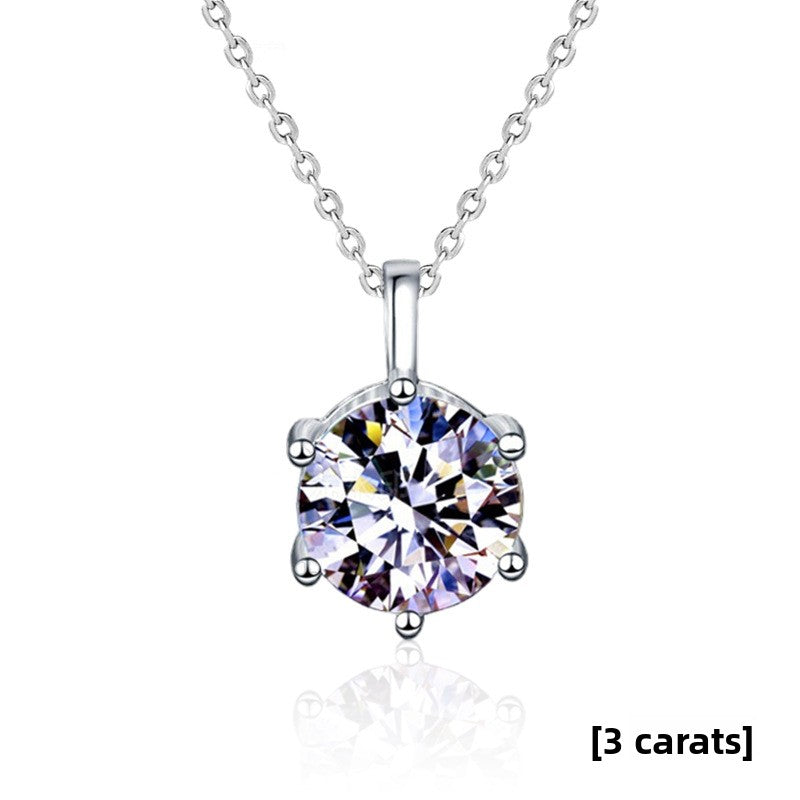 Moissanite silver necklace