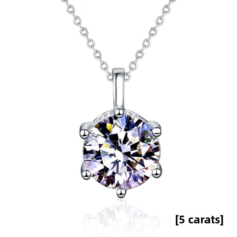 Moissanite silver necklace