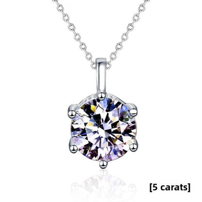 Moissanite silver necklace